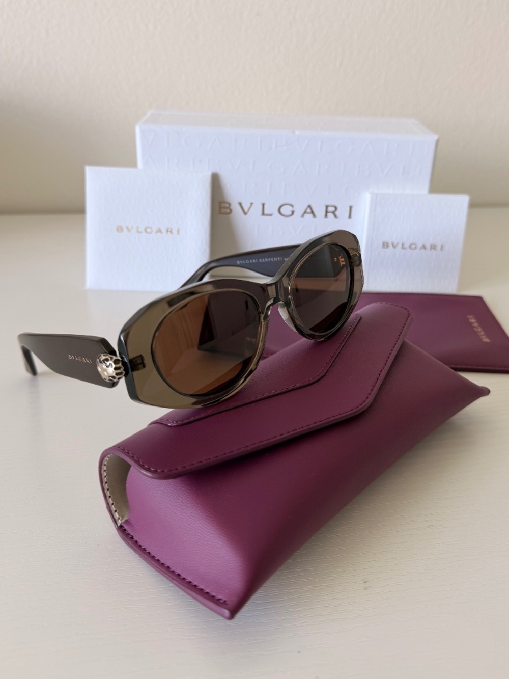 New BVLGARI Sunglasses SERPENTI BV400071 48E Authentic